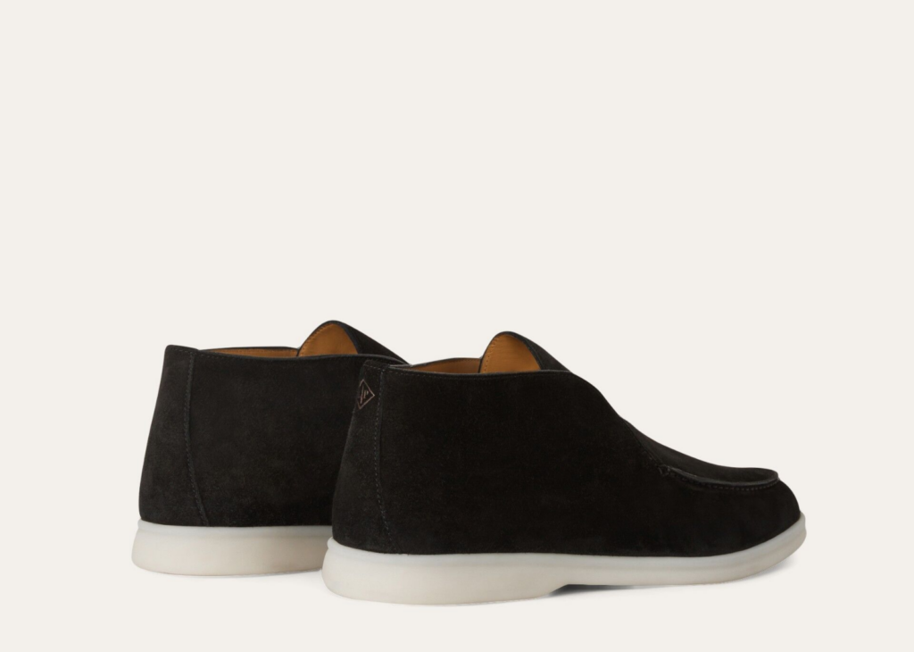 Davenzarry | Loro Piana Open Walk Ankle Boot Suede Black | View 6