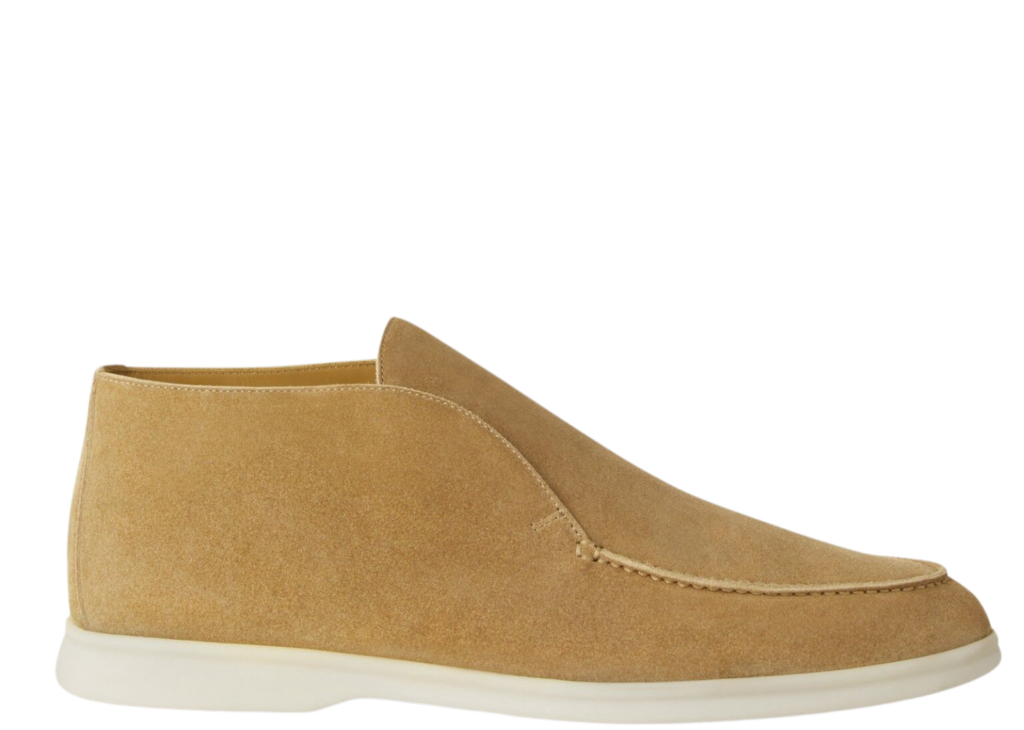 Davenzarry | Loro Piana Open Walk Ankle Boot Suede Light Wood Smoke | View 4