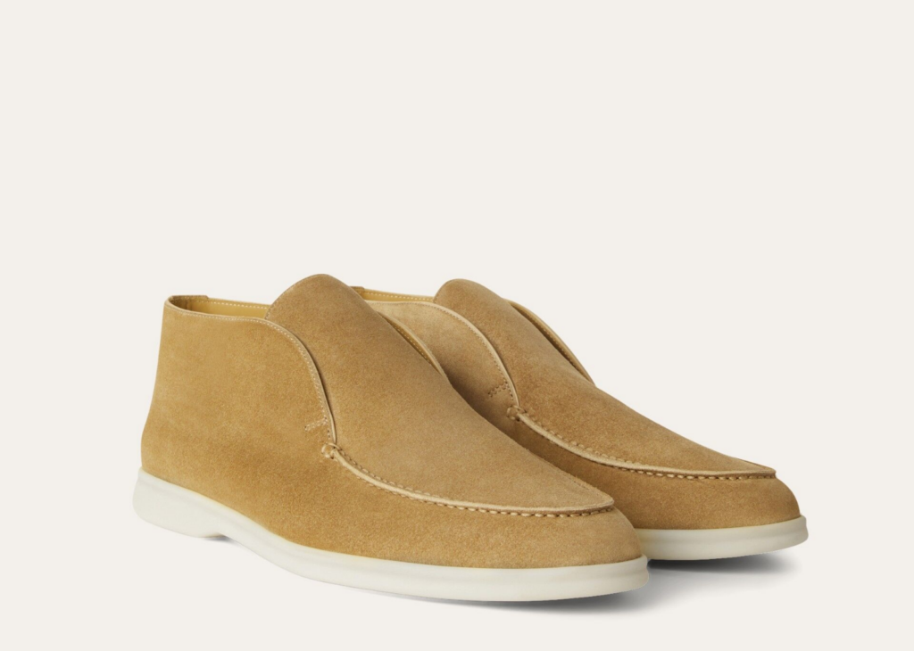Davenzarry | Loro Piana Open Walk Ankle Boot Suede Light Wood Smoke | View 5