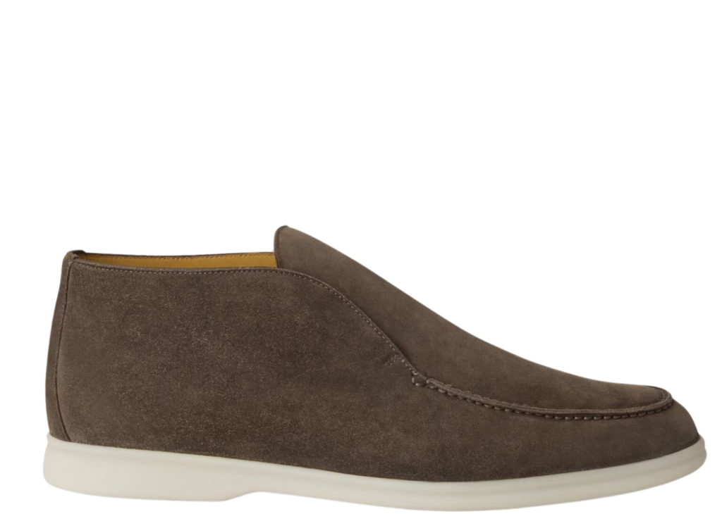 Davenzarry | Loro Piana Open Walk Ankle Boot Suede Warm Gray | View 4