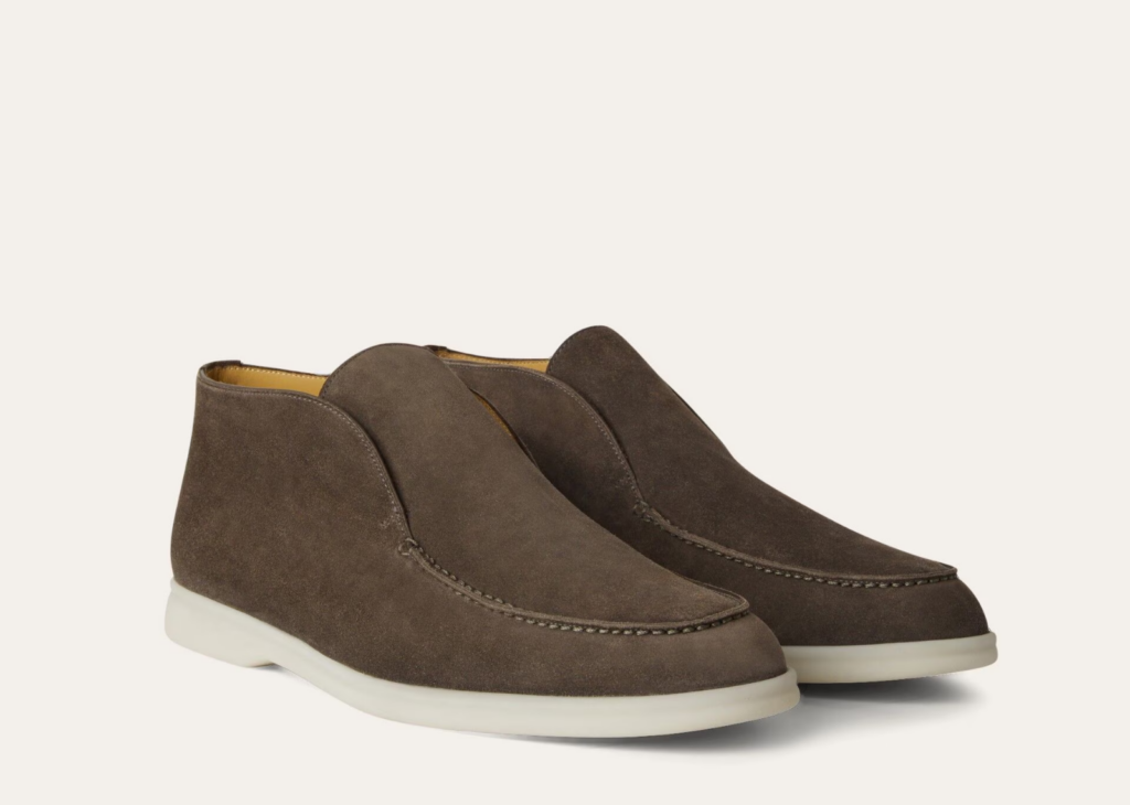 Davenzarry | Loro Piana Open Walk Ankle Boot Suede Warm Gray | View 5