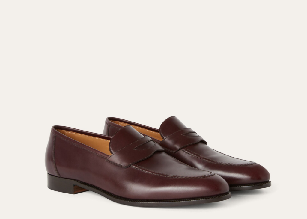 Davenzarry | Loro Piana Sergio Loafer Calfskin Night Burgundy | View 5