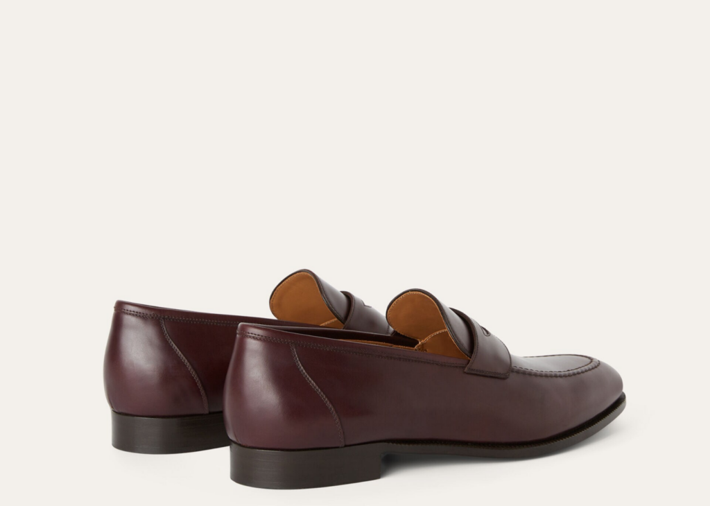 Davenzarry | Loro Piana Sergio Loafer Calfskin Night Burgundy | View 6