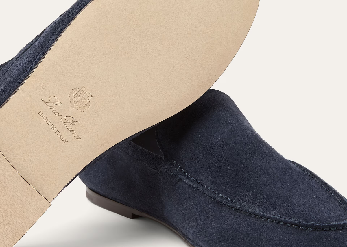 Davenzarry | Loro Piana Summer Anton Walk Loafer Suede Dark Blue Abyss | View 4