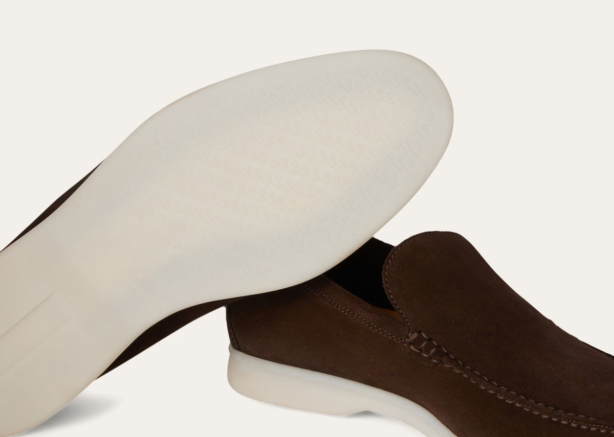 Davenzarry | Loro Piana Summer Walk Loafer Suede Chocolate | View 4