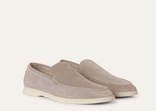 Davenzarry | Loro Piana Summer Walk Loafer Suede Classic Beige | View 2
