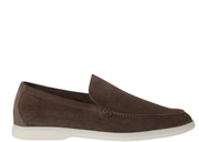 Davenzarry | Loro Piana Summer Walk Loafer Suede Warm Gray | View 1