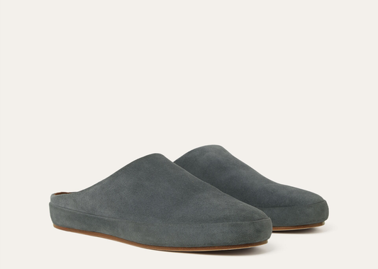 Davenzarry | Loro Piana Tomori Walk Mule Suede Bluish Grey | View 2