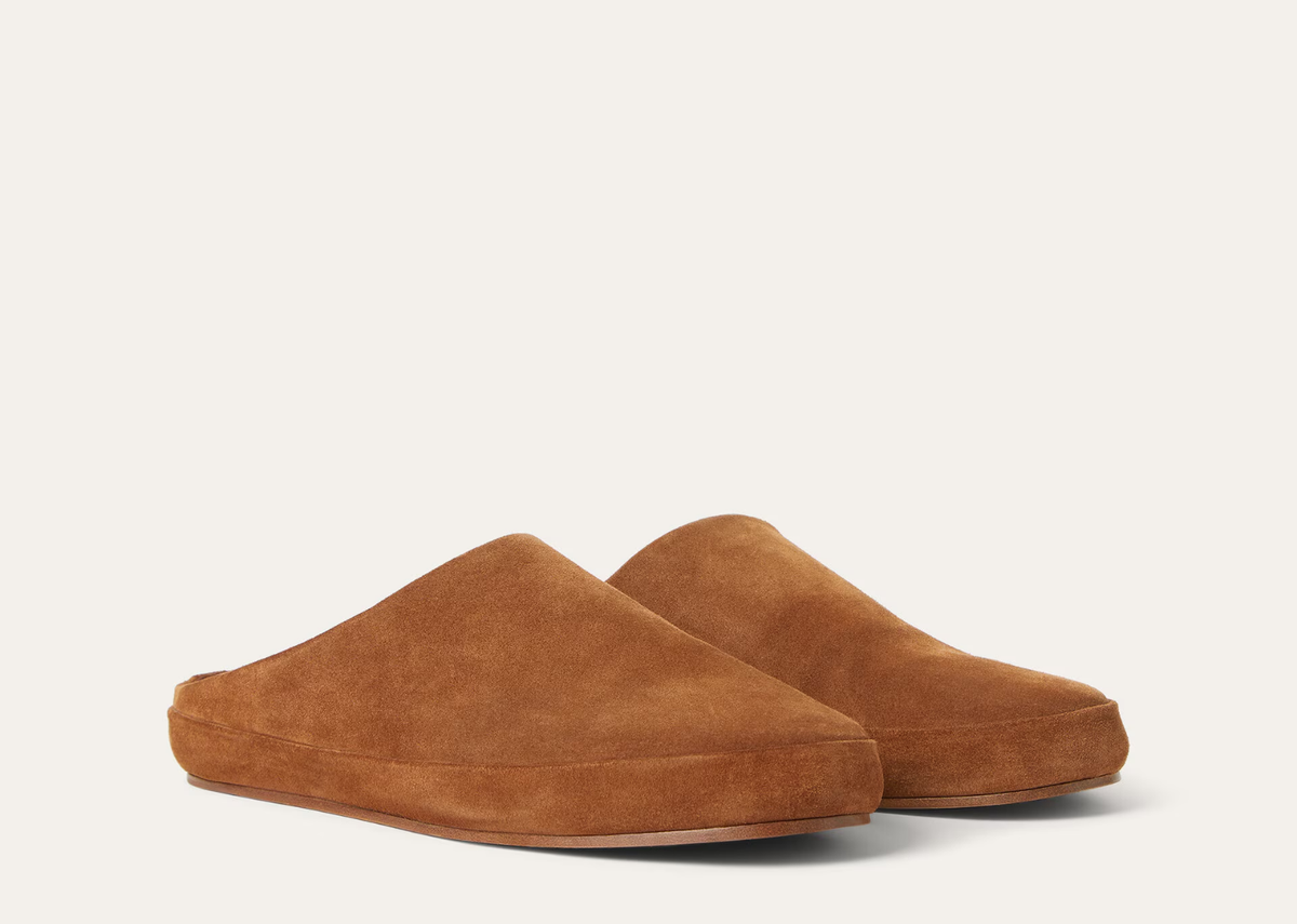 Davenzarry | Loro Piana Tomori Walk Mule Suede Brandy | View 2