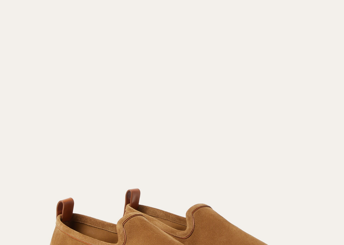 Davenzarry | Loro Piana Venice Walk Loafer Suede Light Sand Dune | View 2